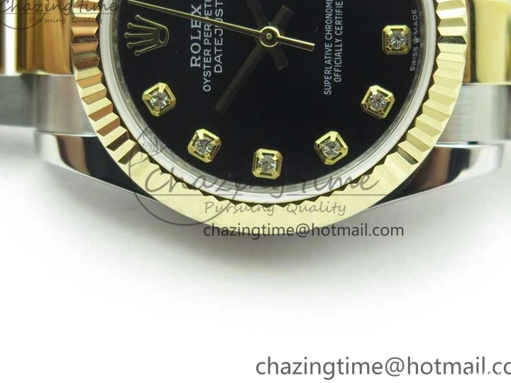1225 StreetReady Datejust 31mm 278273 SS YG BP Maker Best Edition Black Diamonds Dial on SS YG Oyster Bracelet 2717